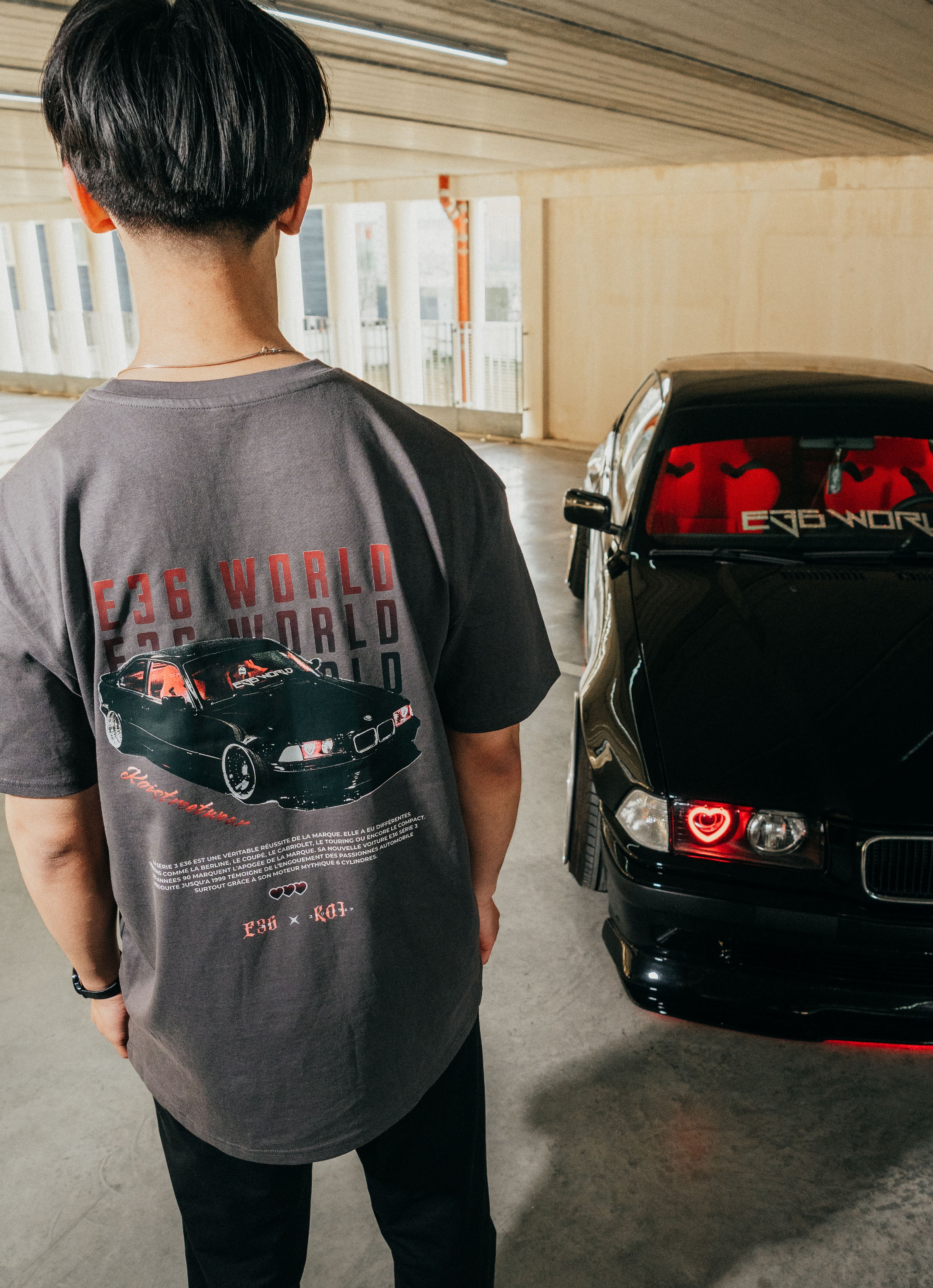 TEE SHIRT GRIS KOI X E36 WORLD - QUANTITÉ LIMITÉE