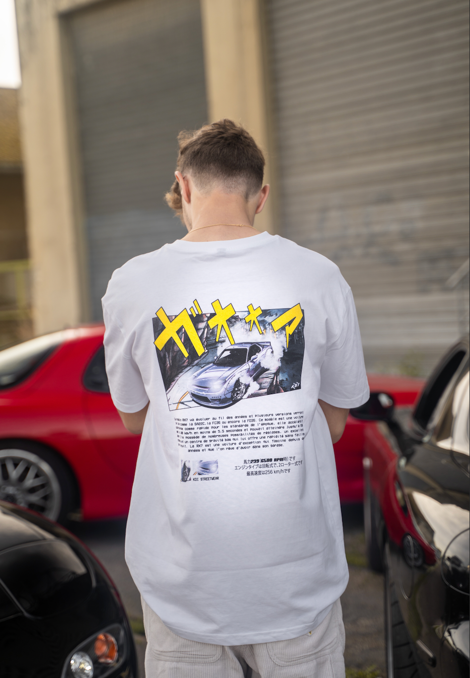 T-SHIRT "KOI RX7" BLANC